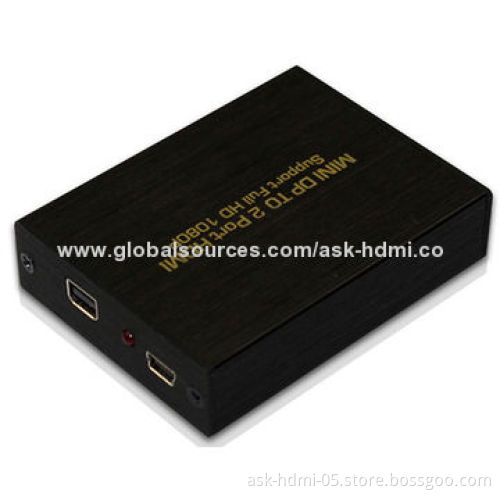 Mini DP to 2 Port HDMI Convert/Splitter, Supports 3D, OEM Orders Welcomed
